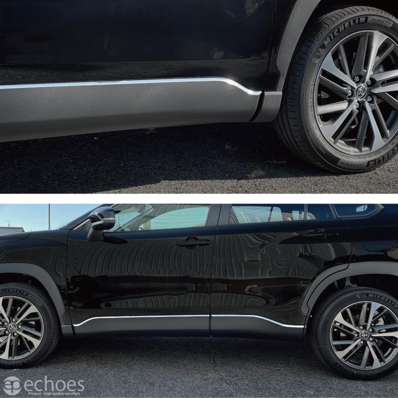 カローラクロス 4PCS 鏡面仕上 サイドモールガーニッシュ サイド