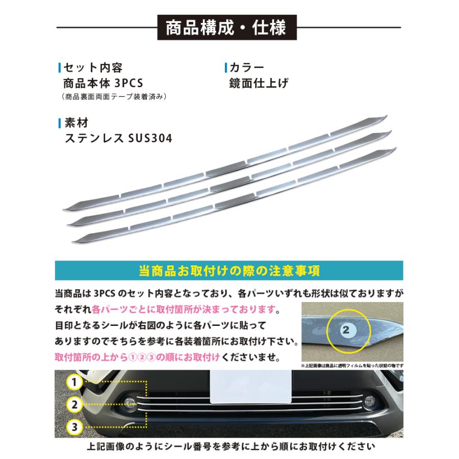 新型カローラクロス ロアグリルガーニッシュ 3PCS 鏡面仕上 2025年