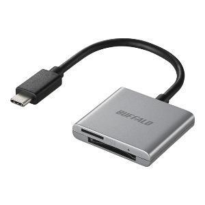 BUFFALO バッファロー BSCR110U3CSV USB3.2Gen1Type-C カードリーダー SD/microSD シルバー | 