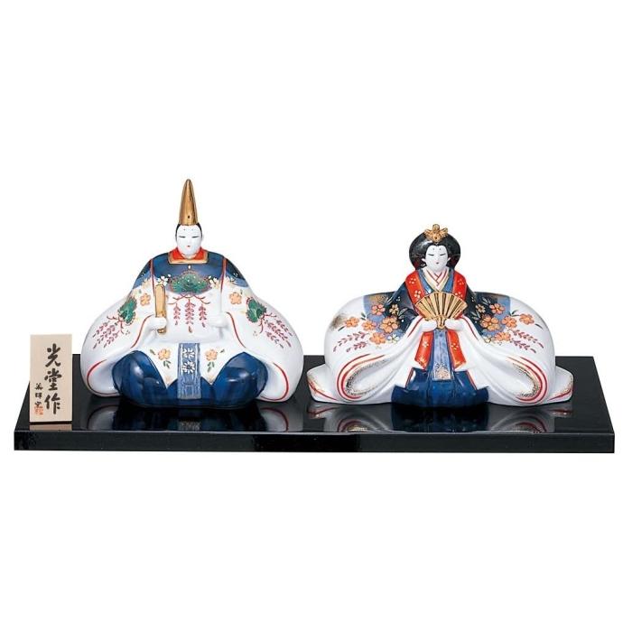 薬師窯 (yakushigama) 薬師窯 桃の節句 ひな人形 染錦 内裏雛