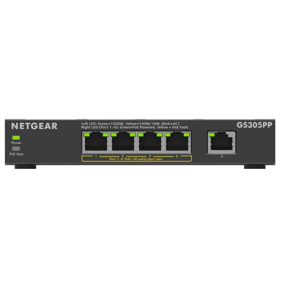 NETGEAR ネットギア GS305PP PoE+対応ギガビット5ポート アンマネージ