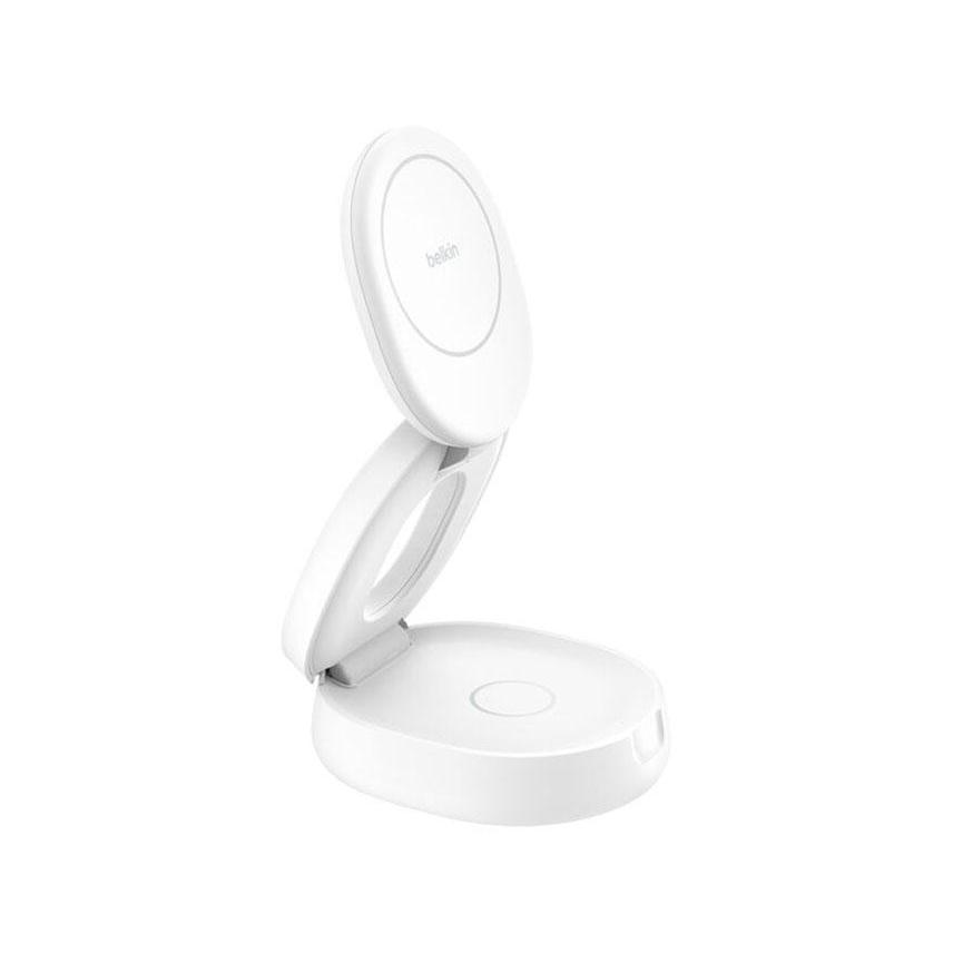 BELKIN BoostCharge Qi2 2-in-1 ワイヤレス充電スタンド ホワイト(WIZ035dqWH) | 