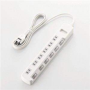 ELECOM エレコム 雷ガードタップ/個別スイッチ/6個口/2.5m/ホワイト T-K5A-2625WH | 