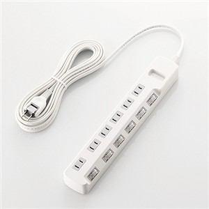 ELECOM エレコム 雷ガードタップ/個別スイッチ/6個口/5m/ホワイト T-K5A-2650WH | 