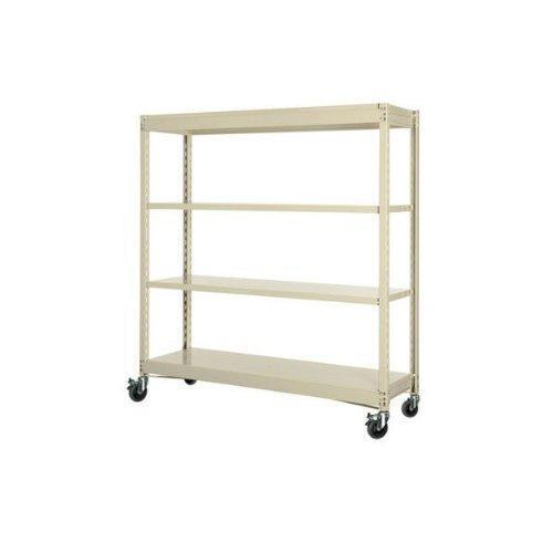 エスコ 1200×600×1200mm/150kg/4段スチール棚/キャスター付 EA976DS-120C 1台
