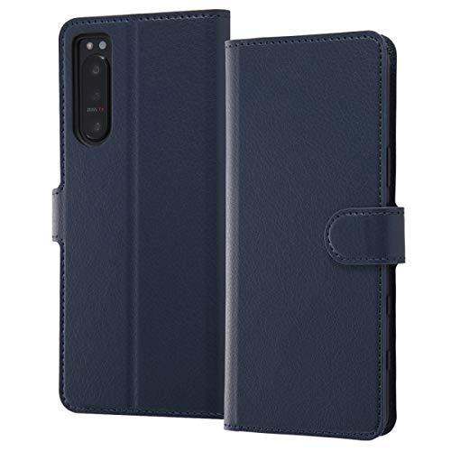 レイ・アウト Xperia 5 II 耐衝撃 手帳 シンプル マグネット/ダークネイビー(RT-RXP5M2ELC1/DN) | 