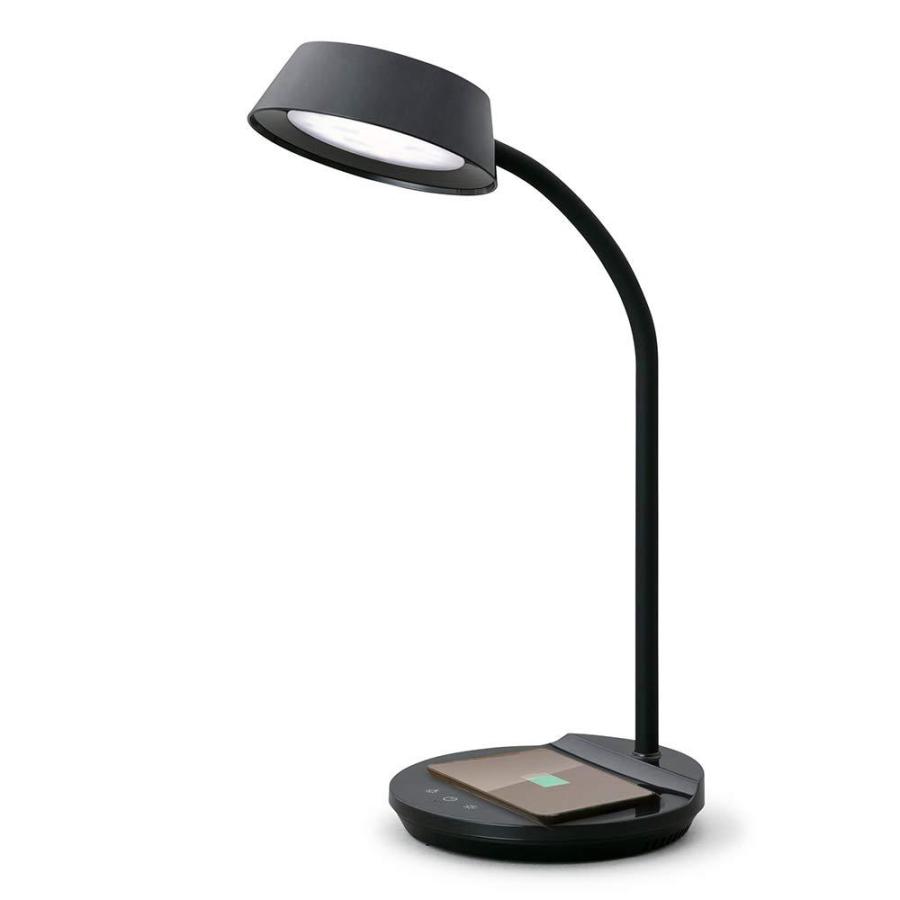 IRISOHYAMA アイリスオーヤマ LEDデスクライト Qiワイヤレス充電 USB給電ポート付 調色3段階 調光無段階 高演色性 LDL-QFDL-B ブラック | 
