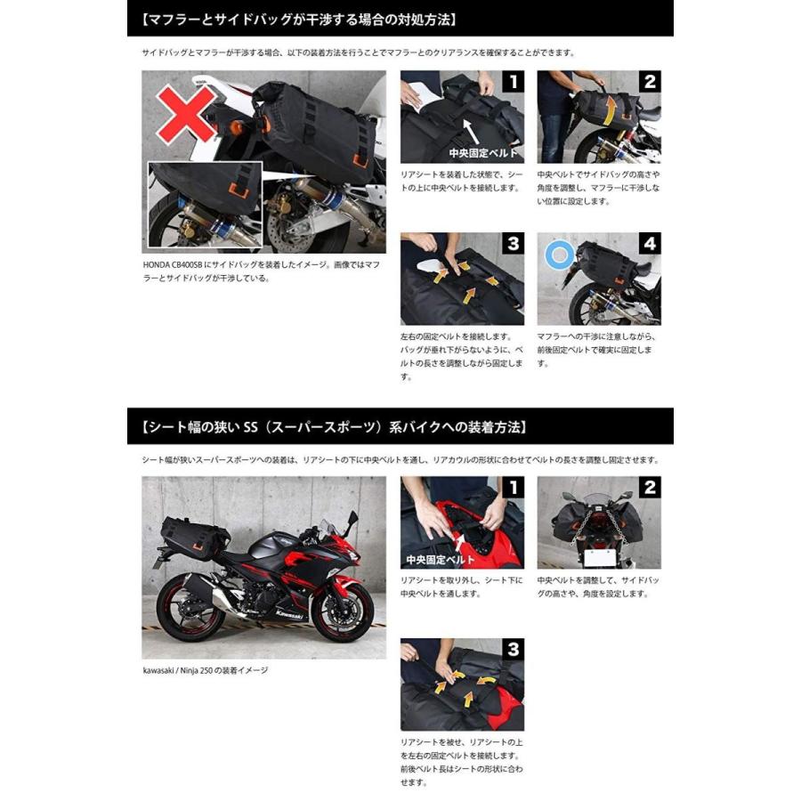 ターポリンサイドバッグ 40L バイク用 ターポリンバッグシリーズ