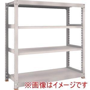 TRUSCO トラスコ中山 スチールラック M5型中量棚 900×471×H1500 4段 単体 免震樹脂ベース付 ネオグレー (M55354SFC 8000NG)
