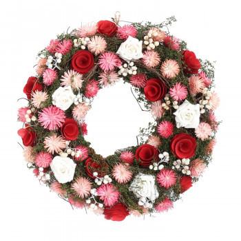 彩か(SAIKA) Wreath(リース) ルージュドライフラワー M CXO-58NM (1654052)｜ecjoyecj26