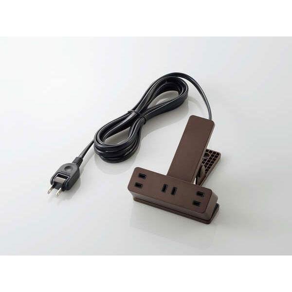 ELECOM エレコム クリップタップ/雷サージ付/ホコリシャッター付/3個口/ブラウン(T-KF03-2325BR) : エクセレント ...