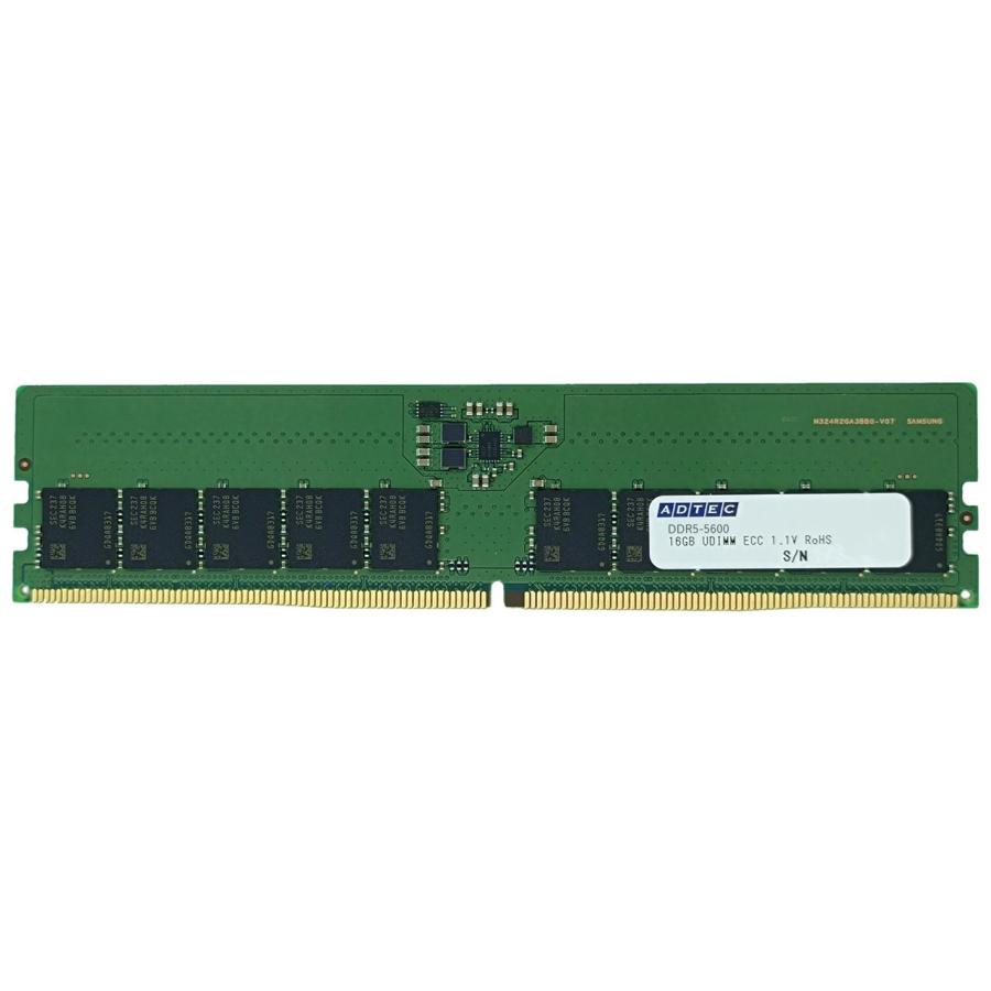 アドテック DDR5-5600 16GBx1枚 動作確認済み ADTEC アドテック DDR5-5600 UDIMM ECC 16GB 1Rx8(ADS5600D-E16GSB