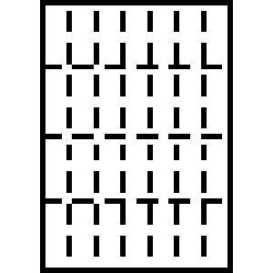 トヨシコー A4 厚紙 縦4面×横7面 28分割/マイクロミシン目 (サイズ:A4