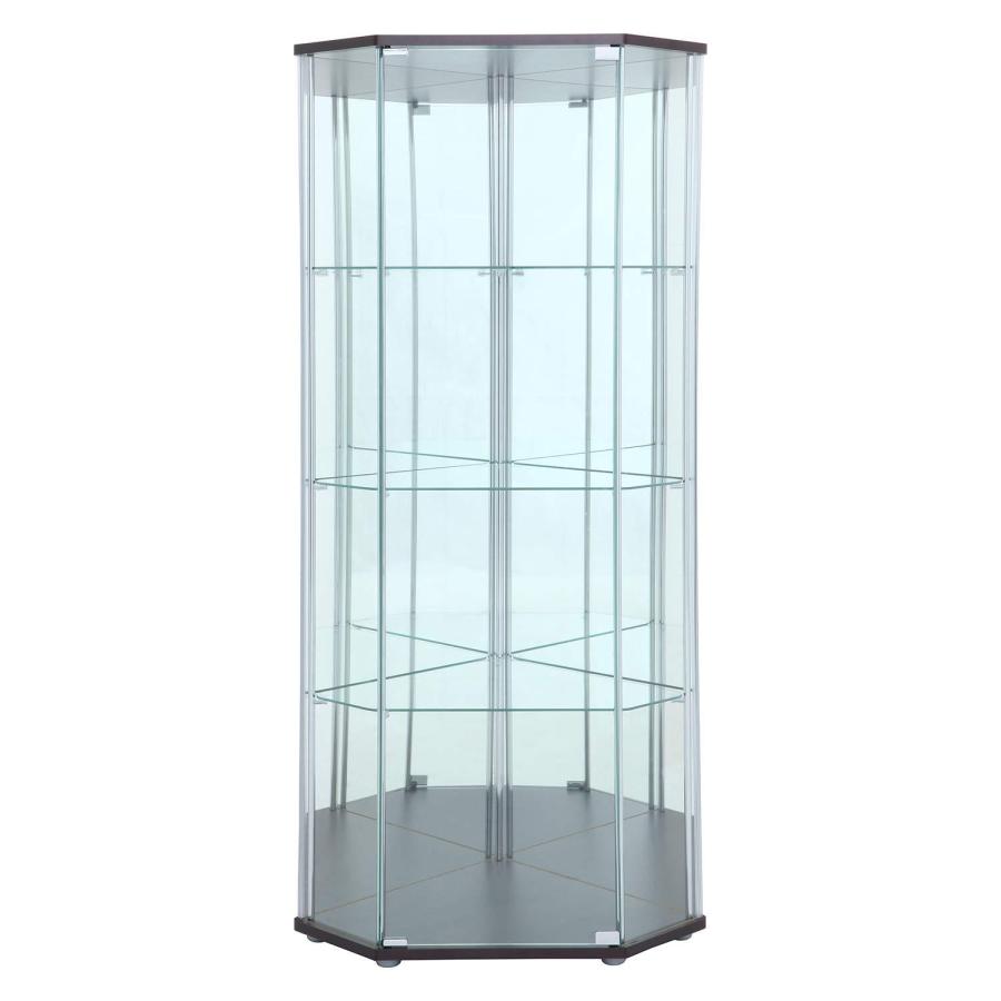 不二貿易 ガラスコレクションケース コーナータイプ(背面ミラー付き