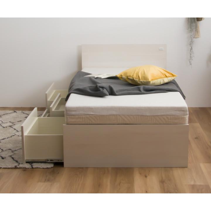 ベッド シングルベッド 収納付き ヘッドフラット チェストベッド