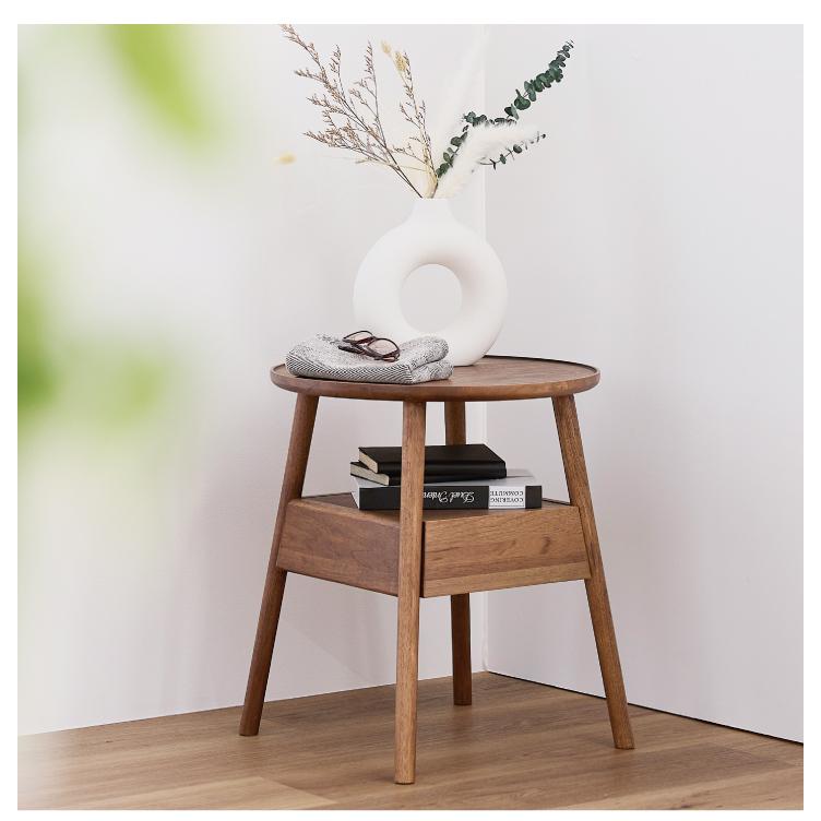 丸テーブル サイドテーブル 天然木 丸 丸形 おしゃれ 無垢 円型