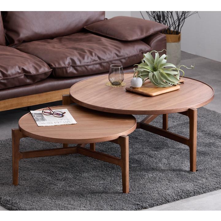 丸テーブル センターテーブル 70 天然木 70幅 おしゃれ 丸形 円型 ロー