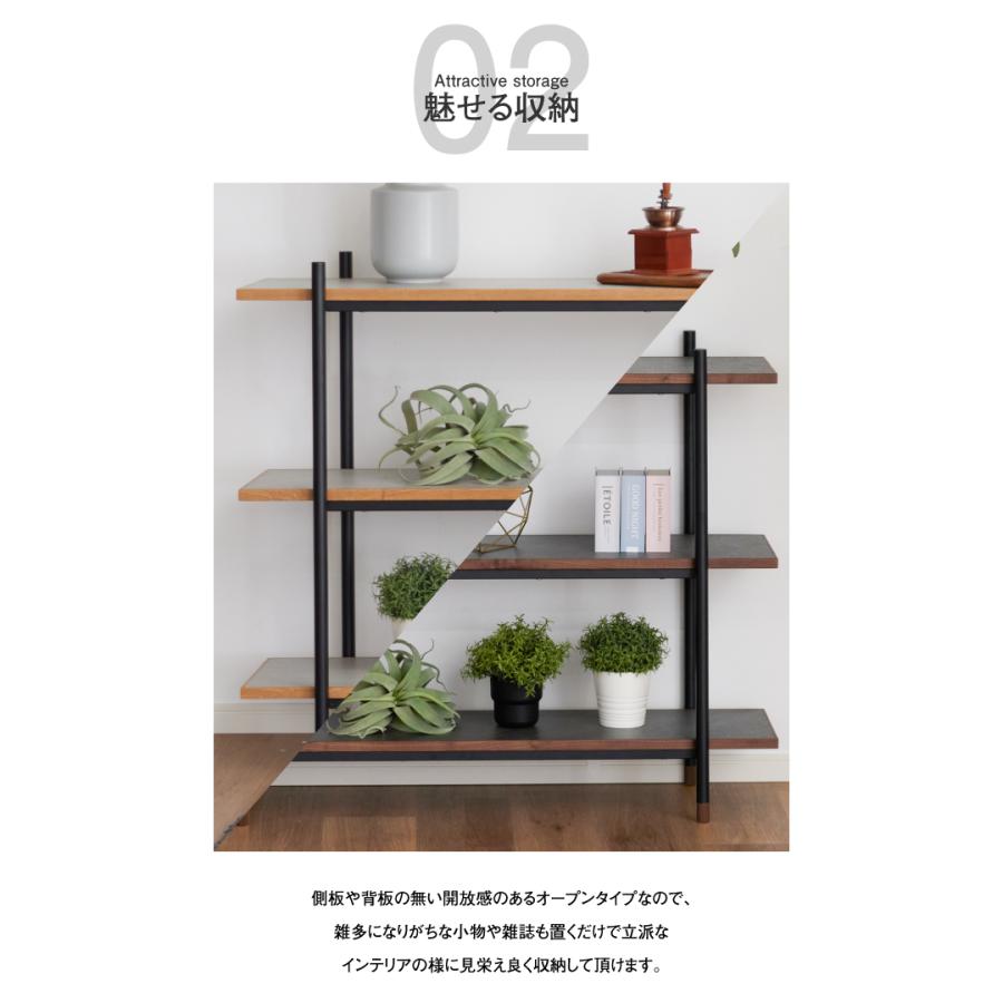 ラック スチール 幅120 奥行36 高さ93 おしゃれ 3段 シェルフ オープン