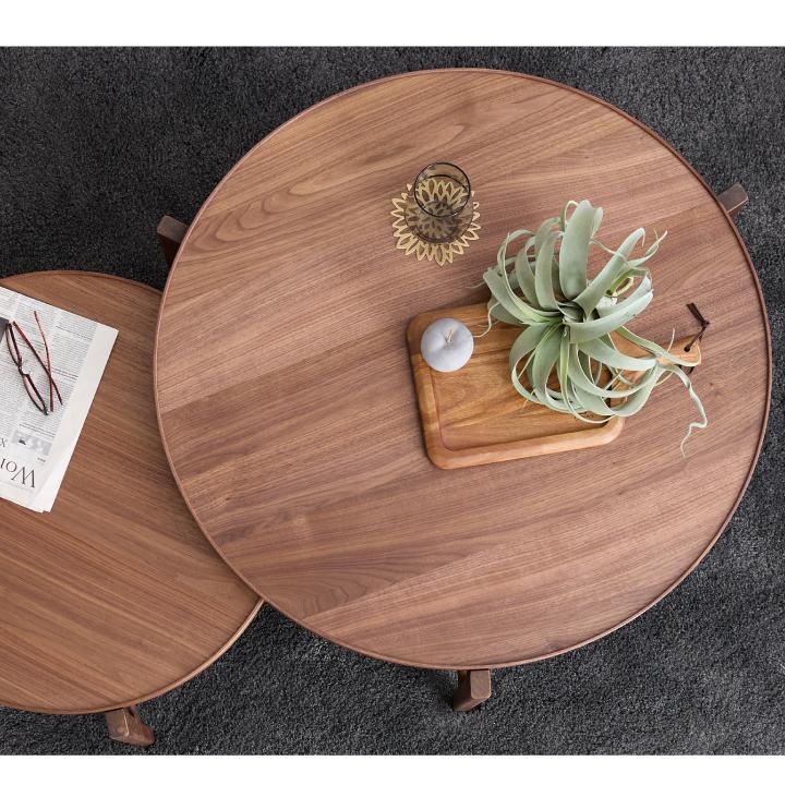 丸テーブル センターテーブル 90 70 セット おしゃれ 天然木 丸