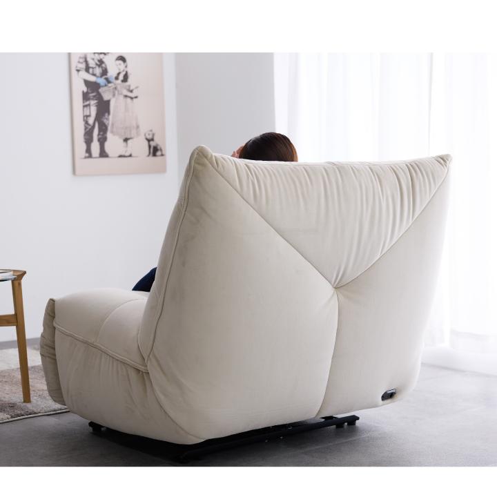 ホワイト電動リクライニング1人掛けソファ 1人掛け電動リクライニングソファ フットレスト連動式 | 【公式