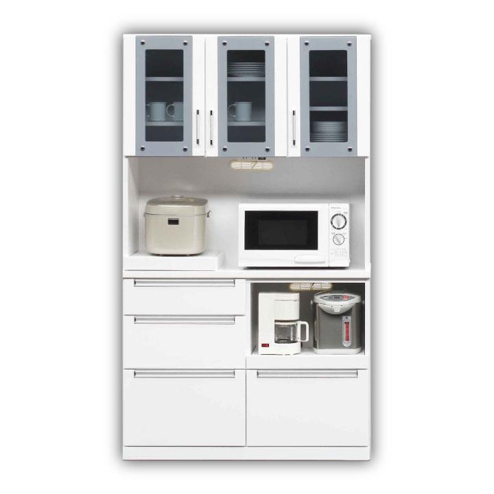 【5/22まで】キッチンボード 食器棚 幅105 フルオープンレール ダイニングボード キッチンボード 食器棚 幅105 フルオープンレール