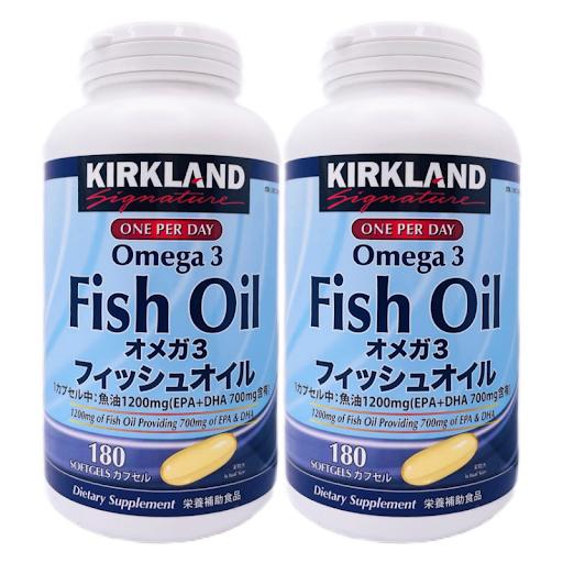 カークランド オメガ3 フィッシュオイル 180粒 2個セット DHA EPA サプリメント コストコ 00966196983562
