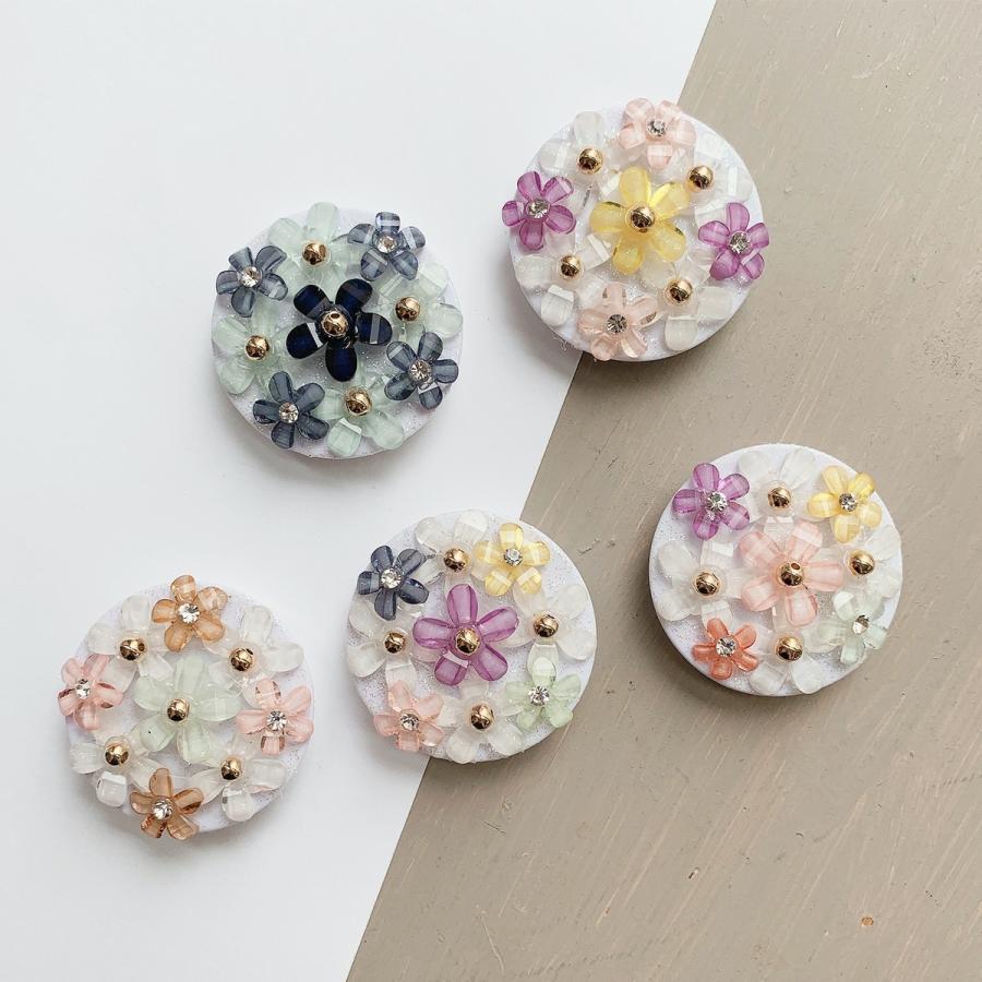 アクセサリー グリップ グリップトック スマホグリップ 韓国 Iphoneケース スマホケース 花 かわいい オンラインショップ レディース キラキラ ぷっくりミニフラワーグリップ