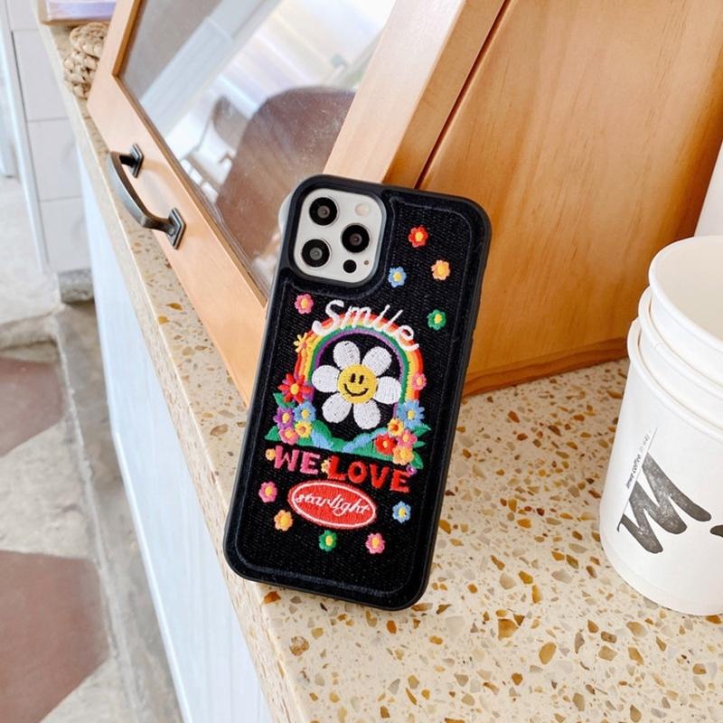 スマホケース iphone14 ケース 韓国 iphone13 ケース iphone12 ケース 携帯ケース iphone11 ケース シンプル デニム スマイル 刺繍 個性的 かわいい 女性 :1102104026:Accessory Shop ECLAN 通販 ケース iPhone 14専用 大きなハート 韓国 シルバー