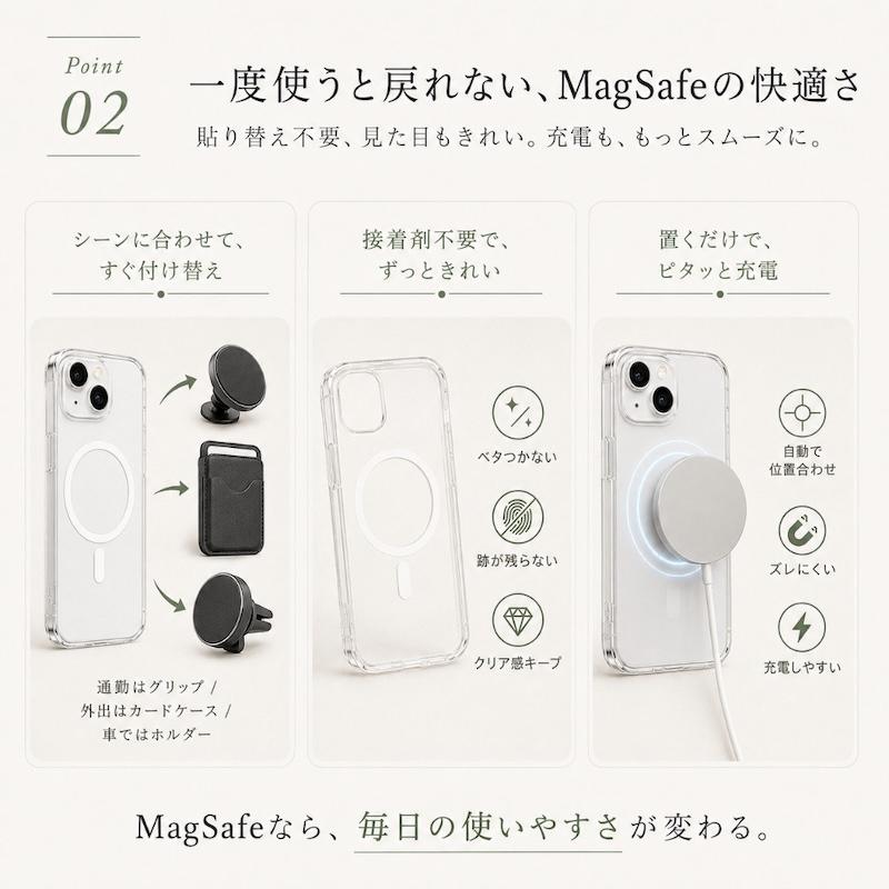 iphone17e ケース クリア MagSafe対応 ガラスフィルムセット iPhone16