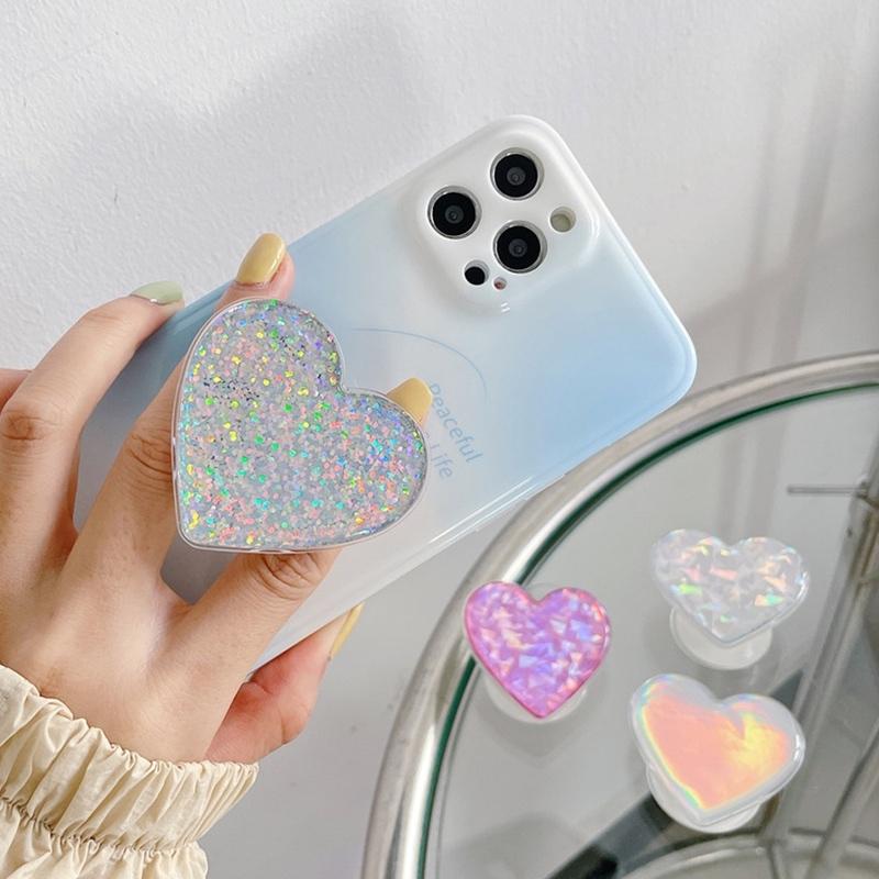 スマホグリップ 韓国 グリップトック スマホリング クリア 透明 オーロラ ハート グリッター キラキラ かわいい おしゃれ スマホスタンド Griptok 落下防止 お揃 Accessory Shop Eclan 通販 Yahoo ショッピング