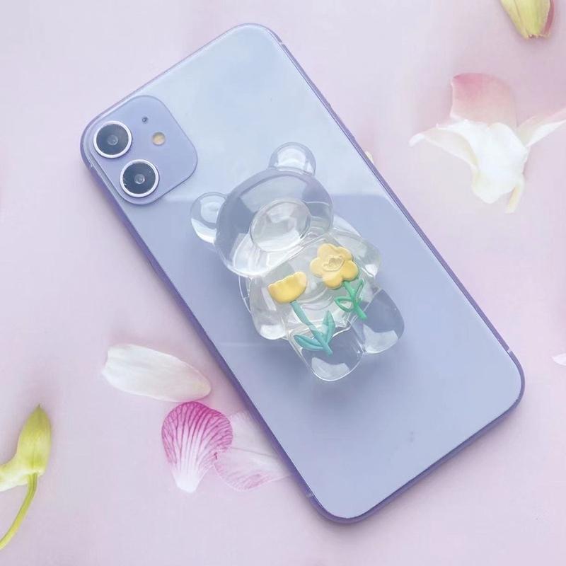 スマホグリップ 韓国 グリップトック スマホリング ベアー くま 花 透明 クリア かわいい おしゃれ レディース スマホスタンド Griptok 落下防止 お揃い Accessory Shop Eclan 通販 Yahoo ショッピング