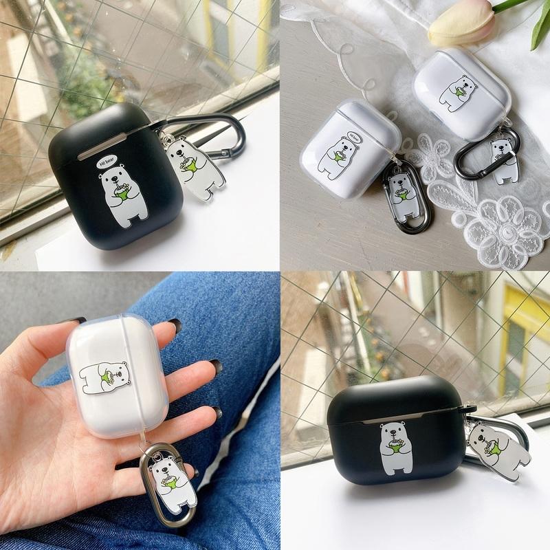 airpods4 ケース airpods pro 韓国 第2世代 第3世代 TPU シロクマ くま