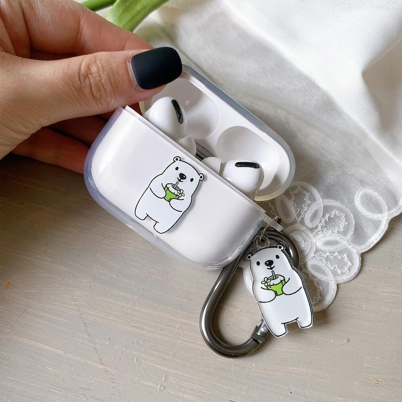 airpods4 ケース airpods pro 韓国 第2世代 第3世代 TPU シロクマ くま