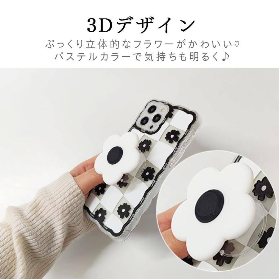 MagSafe対応 スマホグリップ スマホリング マグネット 花 韓国