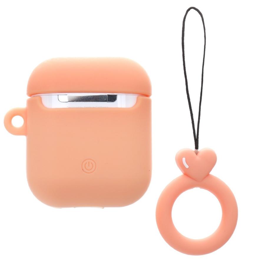 卓抜 Airpods ケース 韓国 シンプル ハート パステル エアーポッズ カバー シリコン フィンガーリング ストラップ かわいい おしゃれ イヤホンケース Cisama Sc Gov Br