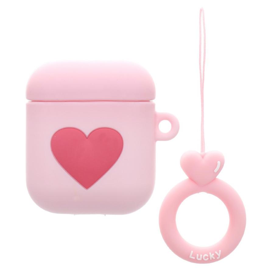 卓抜 Airpods ケース 韓国 シンプル ハート パステル エアーポッズ カバー シリコン フィンガーリング ストラップ かわいい おしゃれ イヤホンケース Cisama Sc Gov Br