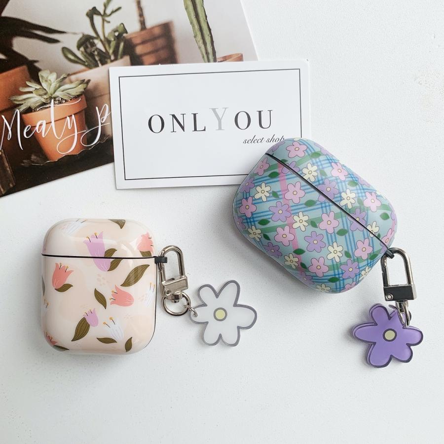 Airpods Pro ケース 韓国 Tpu フラワー柄ケース エアポッド プロ 花柄 エアーポッズ カバー 大人 イヤホンケース 女性