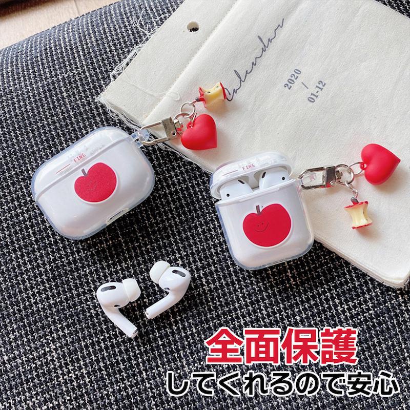 airpods pro ケース 韓国 第2世代 第3世代 TPU りんご apple クリア