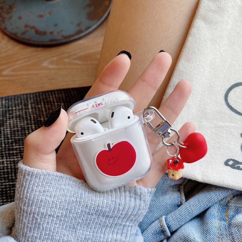 airpods pro ケース 韓国 第2世代 第3世代 TPU りんご apple クリア