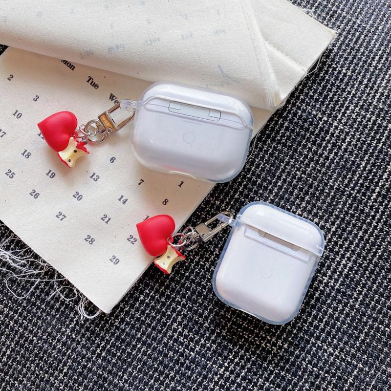 airpods pro ケース 韓国 第2世代 第3世代 TPU りんご apple クリア