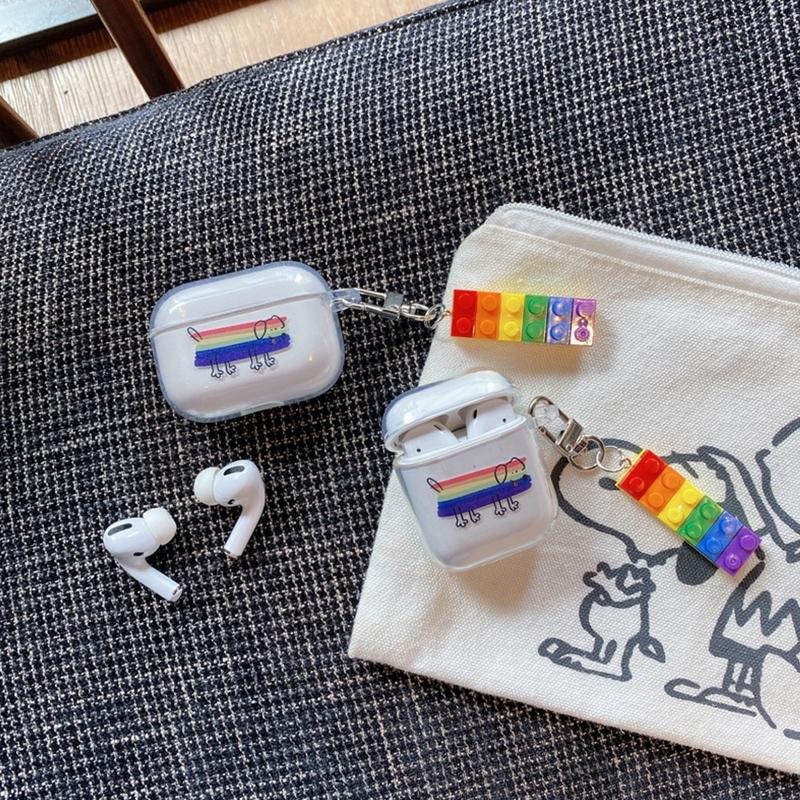 airpods pro ケース 韓国 airpods pro 第2世代 ケース airpods ケース エアポッズプロ ケース TPU 犬 ブロック クリア 透明 チャーム｜eclan｜03