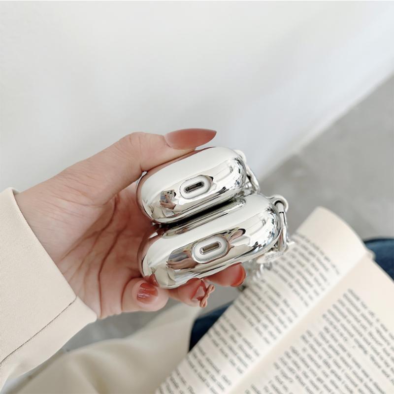 airpods pro ケース 韓国 第2世代 第3世代 第4世代 TPU シルバー