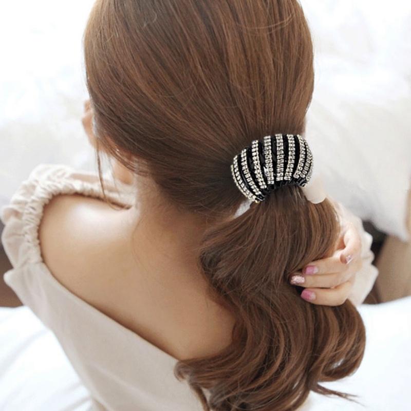 ヘアアクセサリー 韓国 ヘアゴム 伸縮 シンプル スプリング 跡がつか