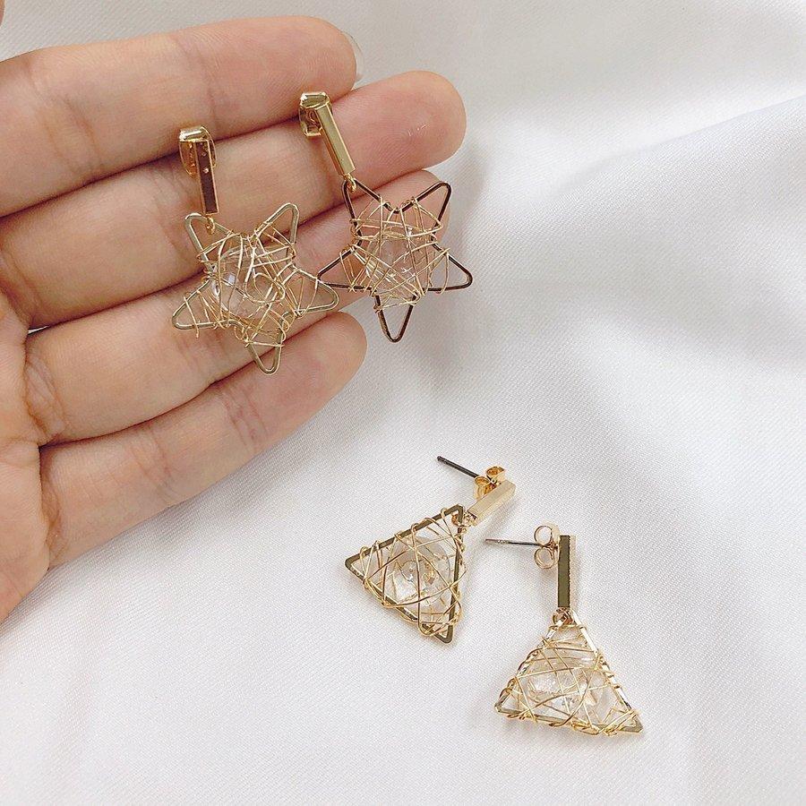 ワイヤーモチーフピアス ピアス アクセサリー レディース かわいい ゴールド 星 三角 シンプル おしゃれ 結婚式 有名なブランド