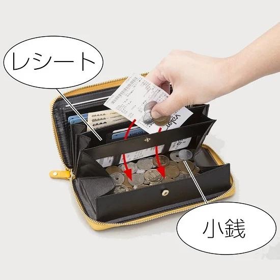 残り4個 牛革クロコ型押し コインスルー財布 イエロー お支払い 