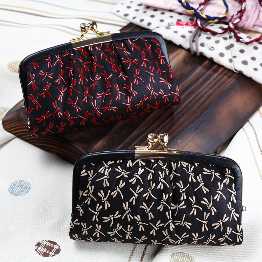 まとめ買い 3個セット 鹿革印傳本漆 トンボ柄 親子がま口財布 419-3