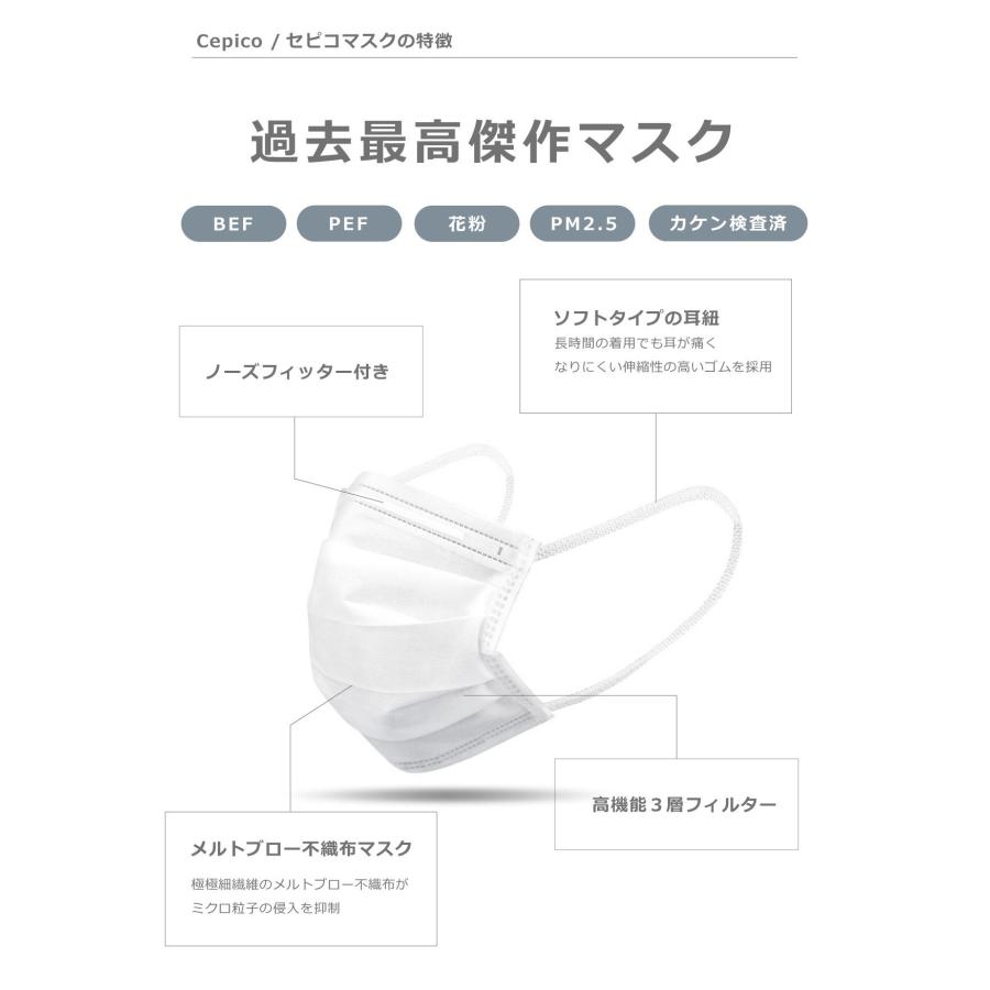 セピコマスク(50枚入り×80箱） マスク 不織布 50枚 50枚入り 不織布