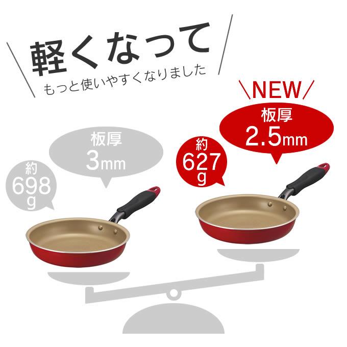 evercook エバークック フライパン24cm IH対応 レッド 500日保証 EIFP24RD3 ドウシシャ | evercook | 01