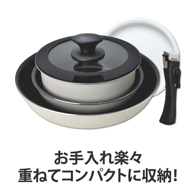 teflon select フライパン＆鍋 着脱6点セット テフロン  焦げ付かない こびりつかない 長持ち 丈夫 新生活 ドウシシャ｜eclity｜05