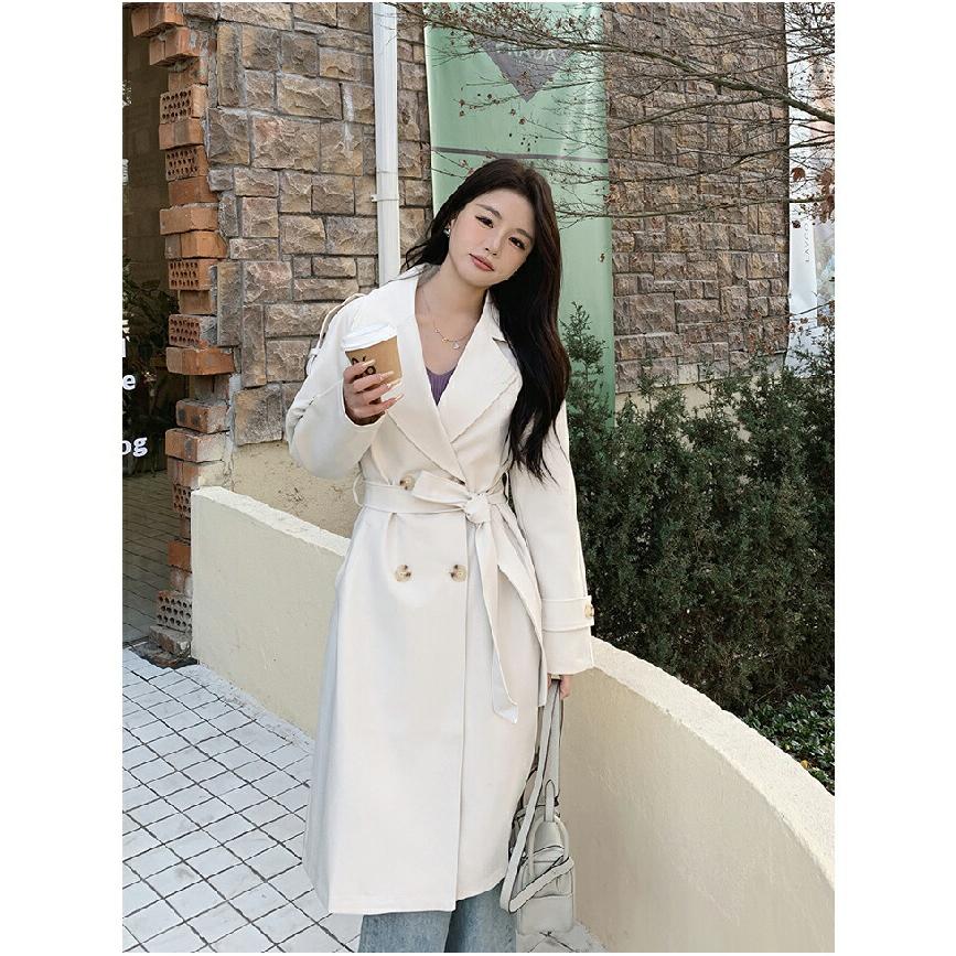 未使用 iCB ロングコート ボルドー ベルト付き 撥水加工】ADS ダウン 